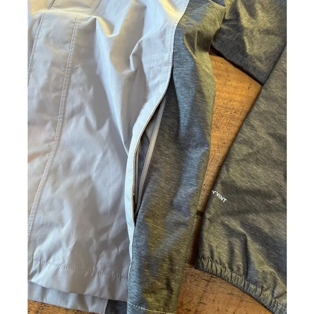 The North Face Girls Gray Full‎ Zip Windbreaker DryVent Hooded Jacket 14/16